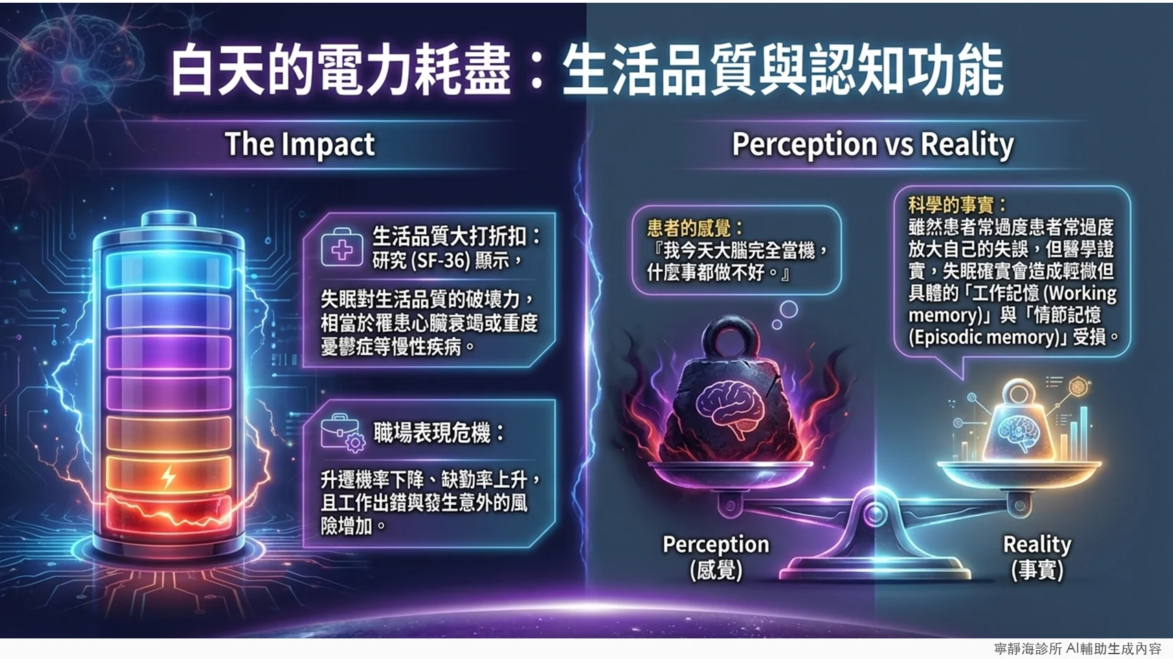 失眠對生活品質與認知功能的影響：等同心臟衰竭或重度憂鬱症