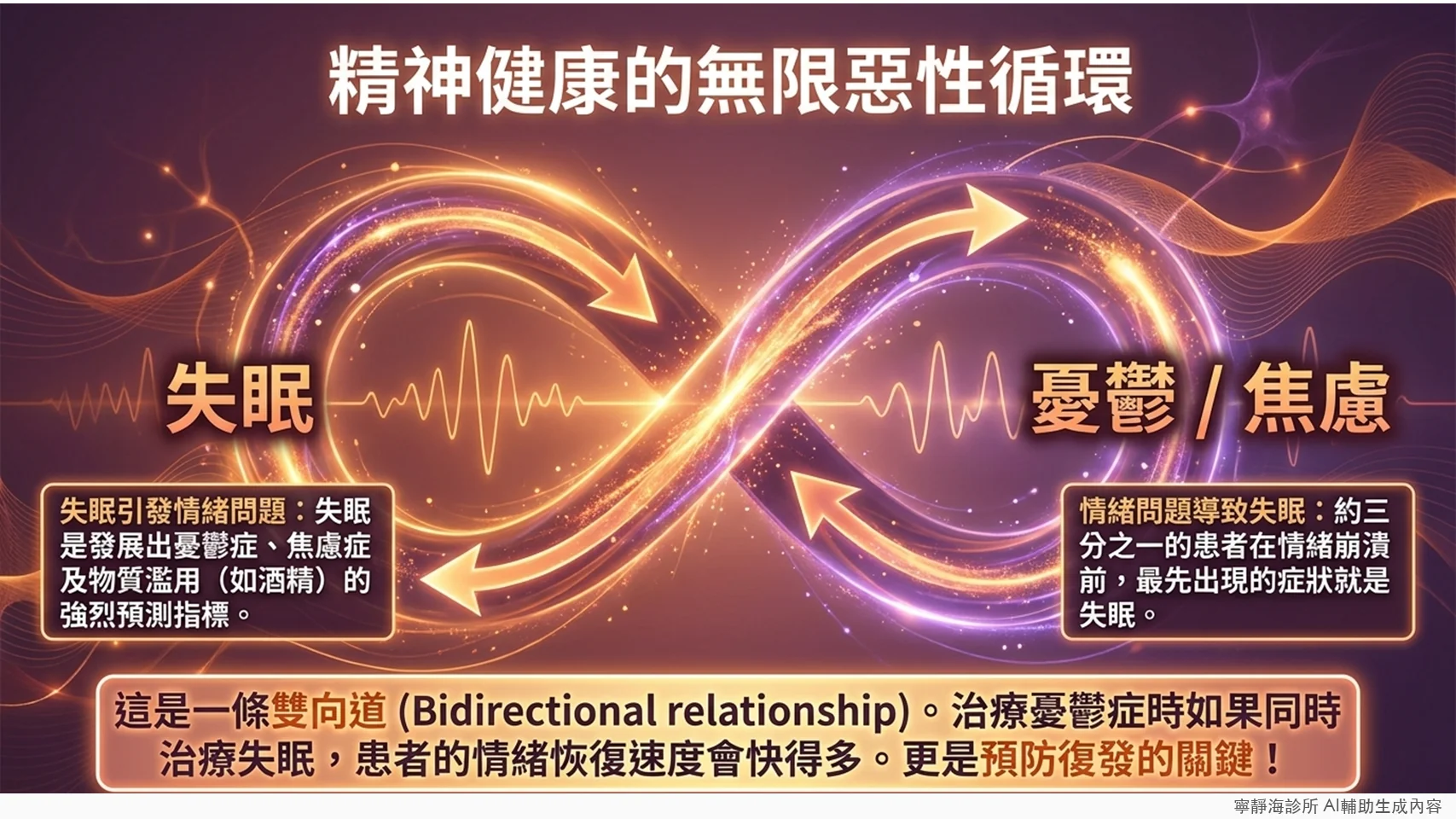失眠與憂鬱焦慮的雙向惡性循環：治療失眠有助預防復發
