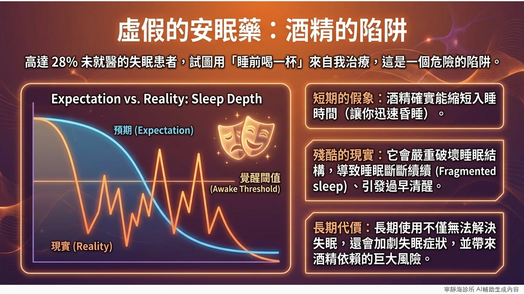睡前喝酒助眠的陷阱：破壞睡眠結構、加劇失眠、酒精依賴風險