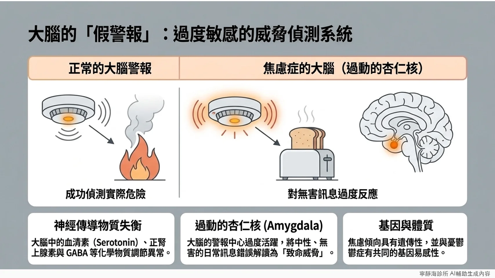 廣泛性焦慮症生物學機轉：過動的杏仁核與神經傳導物質失衡