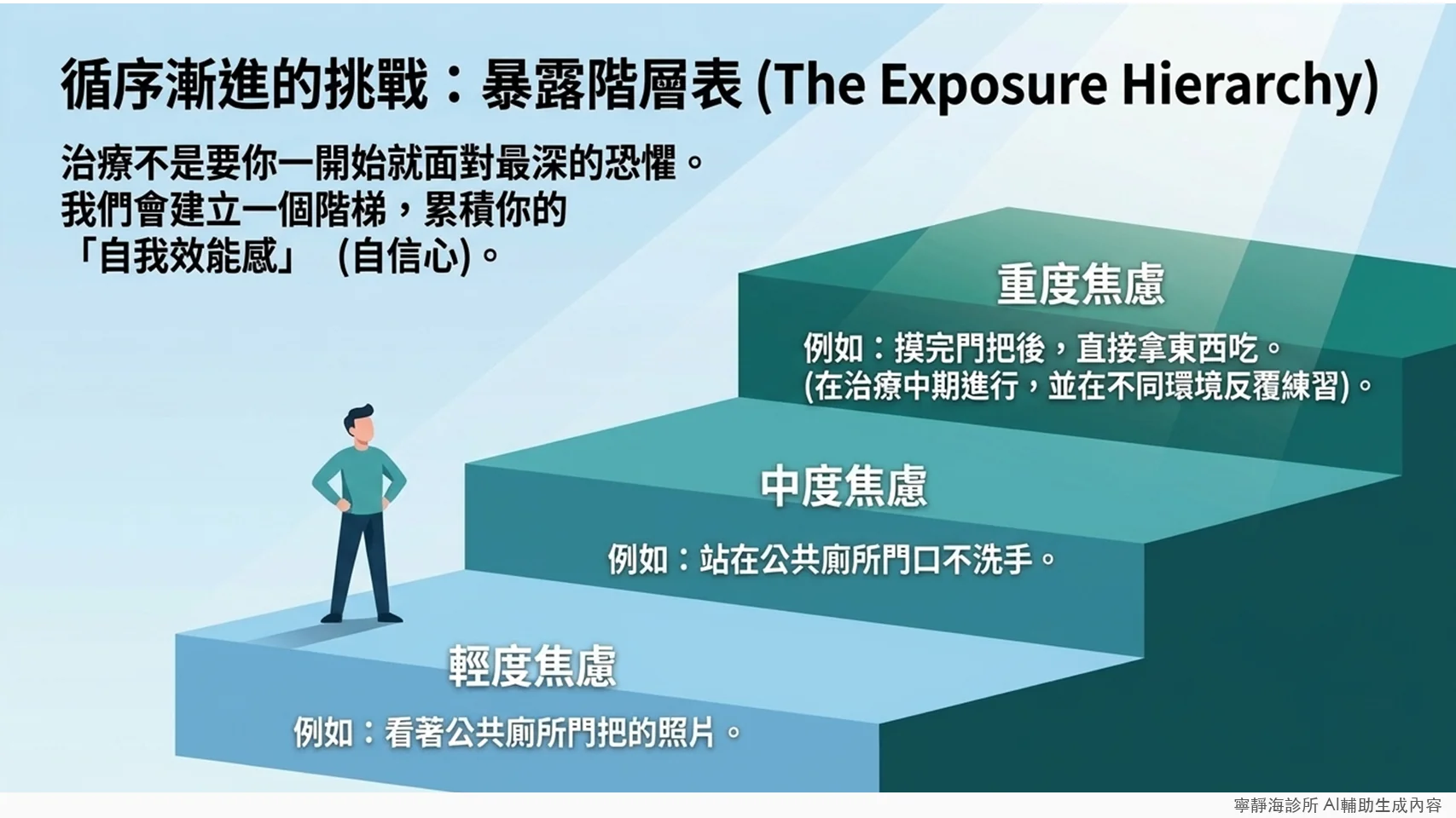 強迫症暴露階層表：從輕度到重度焦慮循序漸進累積自信心