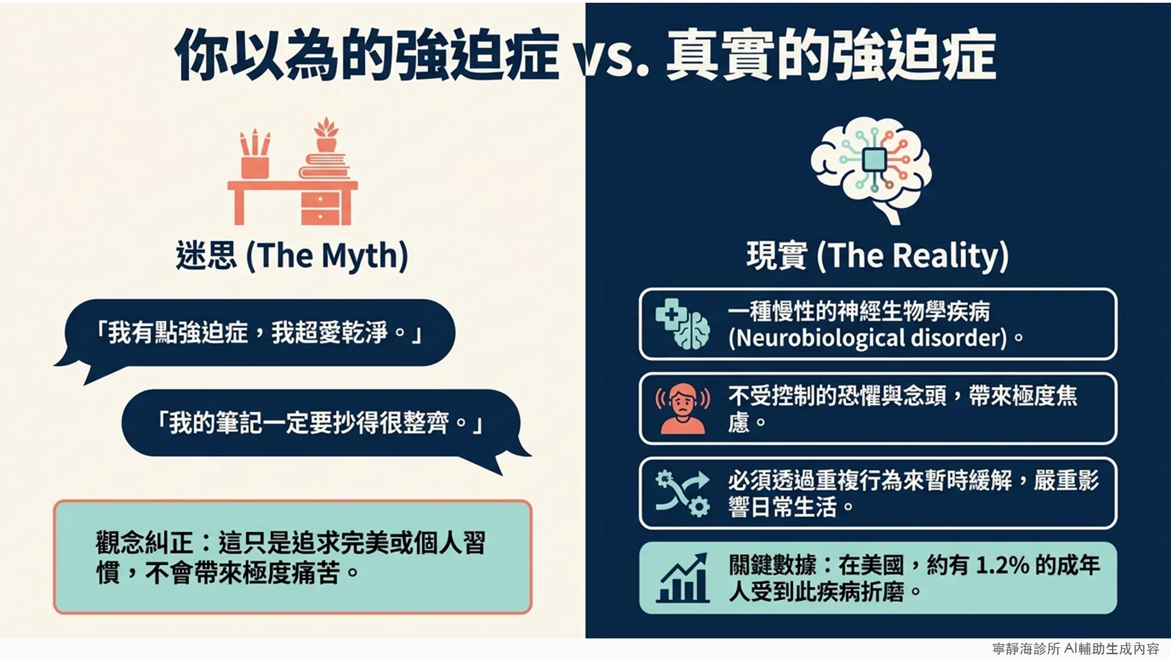 強迫症迷思與現實：慢性神經生物學疾病，美國約1.2%成年人受影響