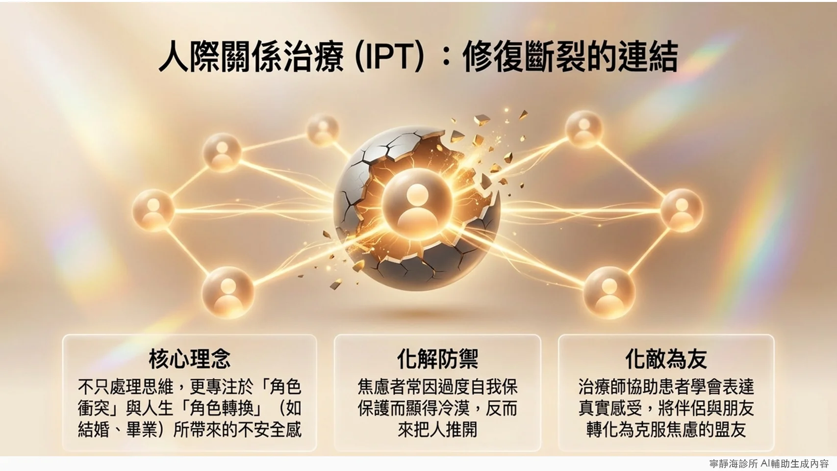 人際關係治療IPT：處理角色衝突，化解防禦，將伴侶朋友轉化為盟友